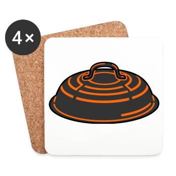 Grilldeckel BBQ Smoker Grillmeister Vatertag - Untersetzer (4er-Set) - Weiß - Vorne