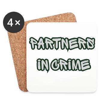 Partners in Crime Graffiti - Coasters (set of 4) - white - Front