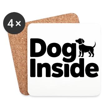 Dog Inside Silhouette - Untersetzer (4er-Set) - Weiß - Vorne