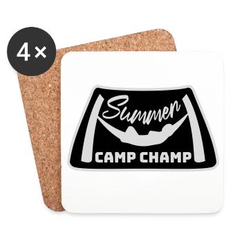Summer Camp Champ Fun Kids Outdoor Adventure - Coasters (set of 4) - white - Front