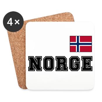 NORWEGN - NORGE Trikot Look - Flagge auf der Brust - Untersetzer (4er-Set) - Weiß - Vorne