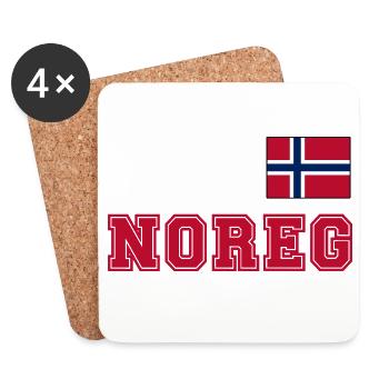 NORWEGN - NOREG Trikot Look - Flagge auf der Brust - Untersetzer (4er-Set) - Weiß - Vorne