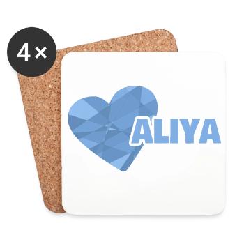 Aliya en tant que fille - Dessous de verre (lot de 4) - blanc - Devant