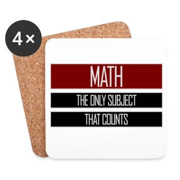 Les mathématiques La seule matière qui compte Nerd Mathe Logo - Dessous de verre (lot de 4) - blanc - Devant