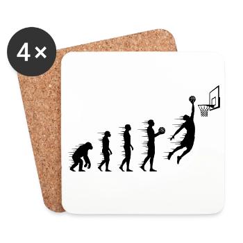 Evolution Basketball Player T-Shirt Design - Dessous de verre (lot de 4) - blanc - Devant