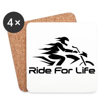 Ride For Life Dynamisches Motorrad - Untersetzer (4er-Set) - Weiß - Vorne