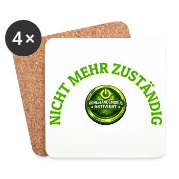 Nicht Mehr Zuständig Ruhestandsmodus Aktiviert - Untersetzer (4er-Set) - Weiß - Vorne