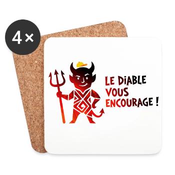 Diable Vélo Encourage - Dessous de verre (lot de 4) - blanc - Devant