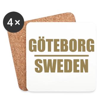 Gothenburg Sweden Typographic Layout - Coasters (set of 4) - white - Front
