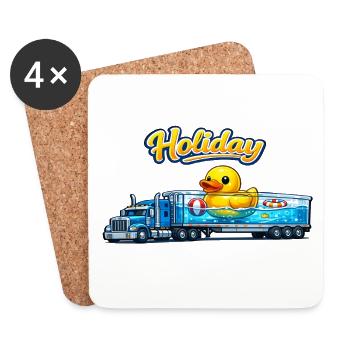 Holiday Truck Duck Road Urlaub - Untersetzer (4er-Set) - Weiß - Vorne