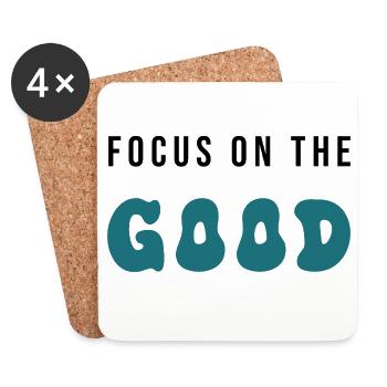 Focus on the Good - Positive Mindset Design - Untersetzer (4er-Set) - Weiß - Vorne