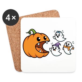 Halloween des Fantômes de la Citrouille - Dessous de verre (lot de 4) - blanc - Devant