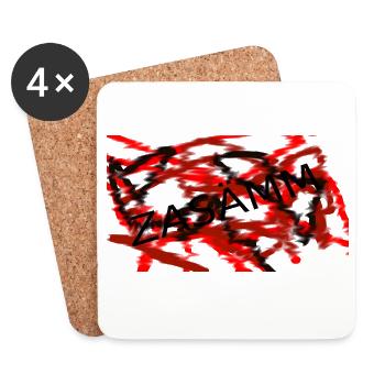 Rotes Chaos Fragment - Untersetzer (4er-Set) - Weiß - Vorne