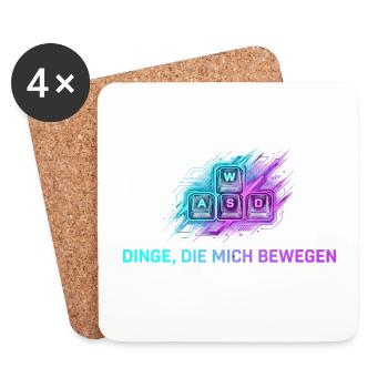 Gaming Tastatur Dinge, die mich Bewegen WASD - Untersetzer (4er-Set) - Weiß - Vorne