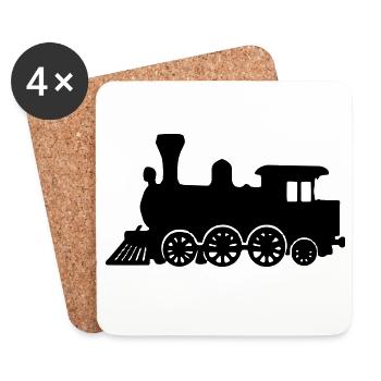 Train Locomotive - Dessous de verre (lot de 4) - blanc - Devant