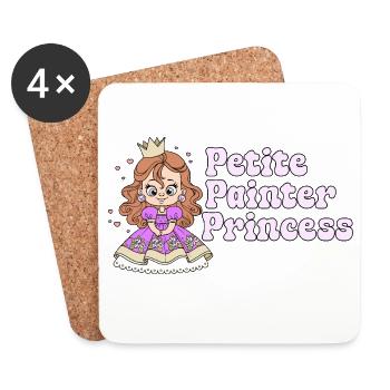 Artist Graphic Petite Painter Princess Gift Idea - Coasters (set of 4) - white - Front