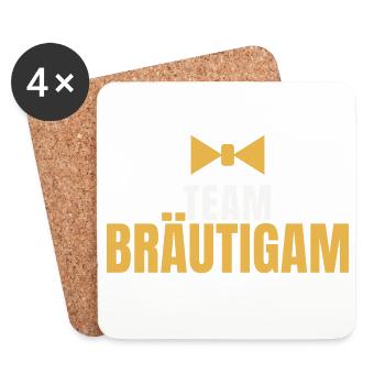 Team Braeutigam JGA Junggesellenabschied Groom - Untersetzer (4er-Set) - Weiß - Vorne