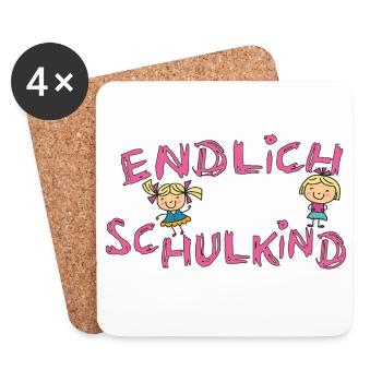 Endlich Schulkind  - Untersetzer (4er-Set) - Weiß - Vorne
