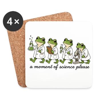 Three Lab Frog Scientists - Coasters (set of 4) - white - Front