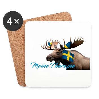 Meine Therapie Schwedenmoose - Untersetzer (4er-Set) - Weiß - Vorne