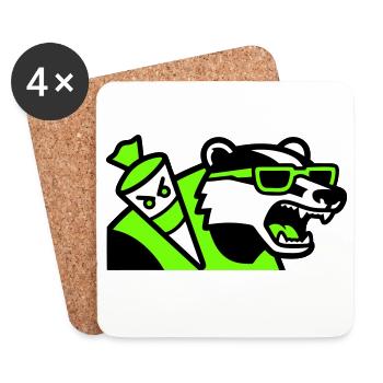Badger Schoolbag Mascot - Coasters (set of 4) - white - Front
