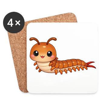 Millipedes - Coasters (set of 4) - white - Front
