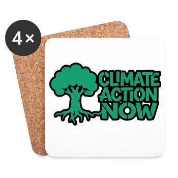 Tree Root Climate Nature Logo - Coasters (set of 4) - white - Front