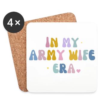 In meiner Armee-Ehefrau-Ära Militär-Ehepartner-Geschenk - Untersetzer (4er-Set) - Weiß - Vorne