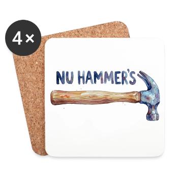 Aquarell Hammer - Nu Hammer's - Untersetzer (4er-Set) - Weiß - Vorne