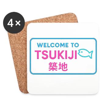 Welcome to Tsukiji - Dessous de verre (lot de 4) - blanc - Devant