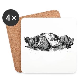 Marmolata Silhouette  Königin der Dolomiten Gipfel - Untersetzer (4er-Set) - Weiß - Vorne