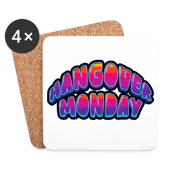 Lustiges Hangover Monday Weekend ist vorbei mit dem Design - Untersetzer (4er-Set) - Weiß - Vorne