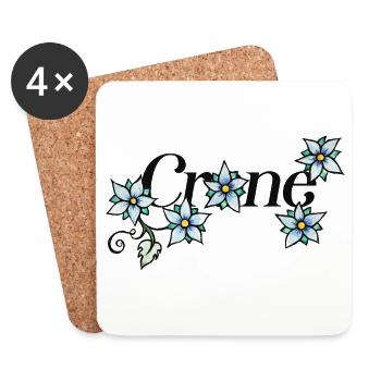 Azure Bloom Vine - Untersetzer (4er-Set) - Weiß - Vorne