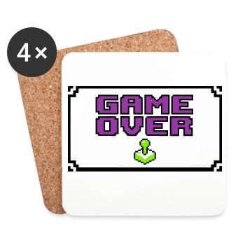 Game Over Pixel Rahmen - Untersetzer (4er-Set) - Weiß - Vorne