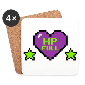HP Full Pixel Heart Logo - Coasters (set of 4) - white - Front