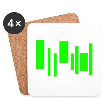 Neon Equalizer Rhythm - Untersetzer (4er-Set) - Weiß - Vorne