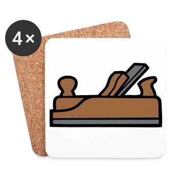 Hobel Tischler Icon - Untersetzer (4er-Set) - Weiß - Vorne