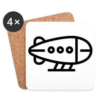 Airship - Coasters (set of 4) - white - Front