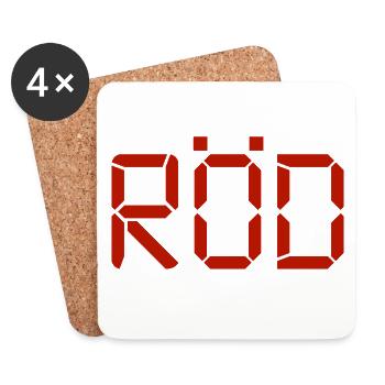 Rot – LCD - Untersetzer (4er-Set) - Weiß - Vorne