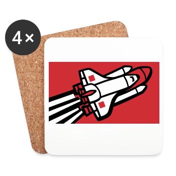 Silhouette de la navette spatiale - Dessous de verre (lot de 4) - blanc - Devant
