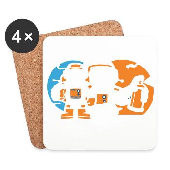 Astronaut Silhouette Logo - Coasters (set of 4) - white - Front
