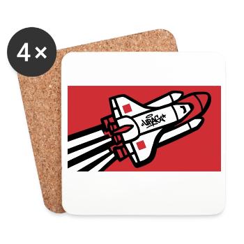 Graffiti graphique de la navette spatiale - Dessous de verre (lot de 4) - blanc - Devant