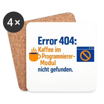 Error 404: Kaffee im Modul nicht gefunden - Untersetzer (4er-Set) - Weiß - Vorne