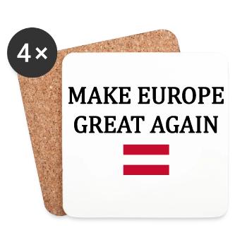 Rendre l’Europe Grande à Nouveau – Autriche - Dessous de verre (lot de 4) - blanc - Devant