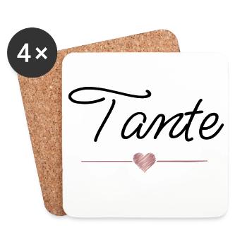 Aunt Heart Gift Family Favorite Person - Coasters (set of 4) - white - Front