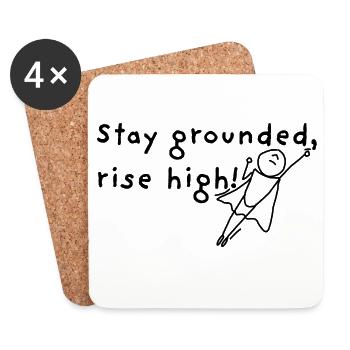 Stay grounded, rise high! - Coasters (set of 4) - white - Front