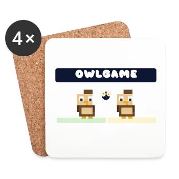 Jeu de la chouette Duo Pixel - Dessous de verre (lot de 4) - blanc - Devant