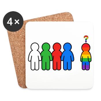 Anders und Stolz Regenbogen Grafik - Coasters (set of 4) - white - Front