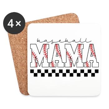 Baseball Mama Season - Coasters (set of 4) - white - Front