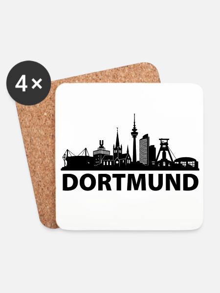 Dortmund Skyline - Untersetzer (4er-Set) - Weiß